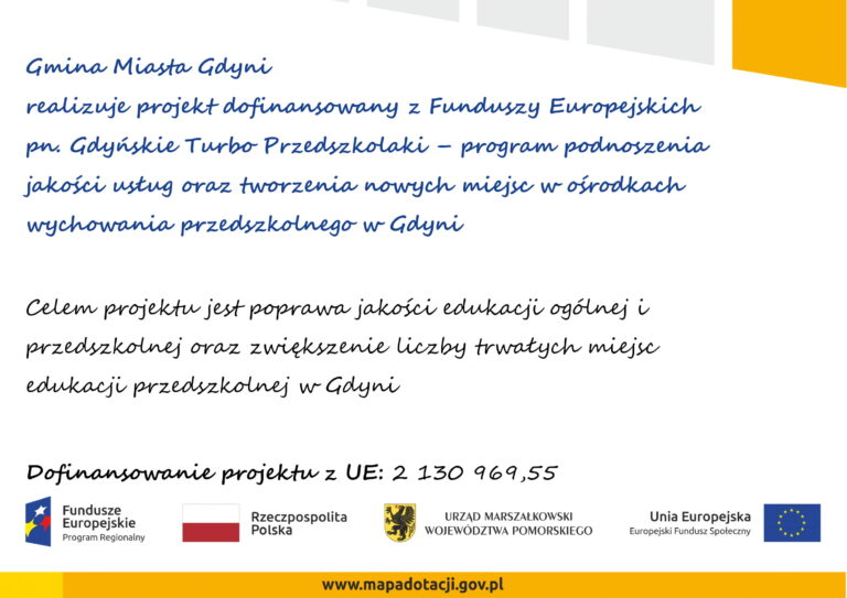 plakat projektu Gdyńskie Turbo Przedszkolaki